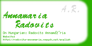 annamaria radovits business card